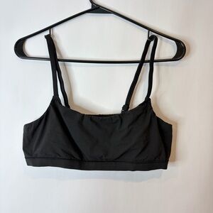 Quince Classic Black Second Skin Scoop Neck Bralette Nylon size Large